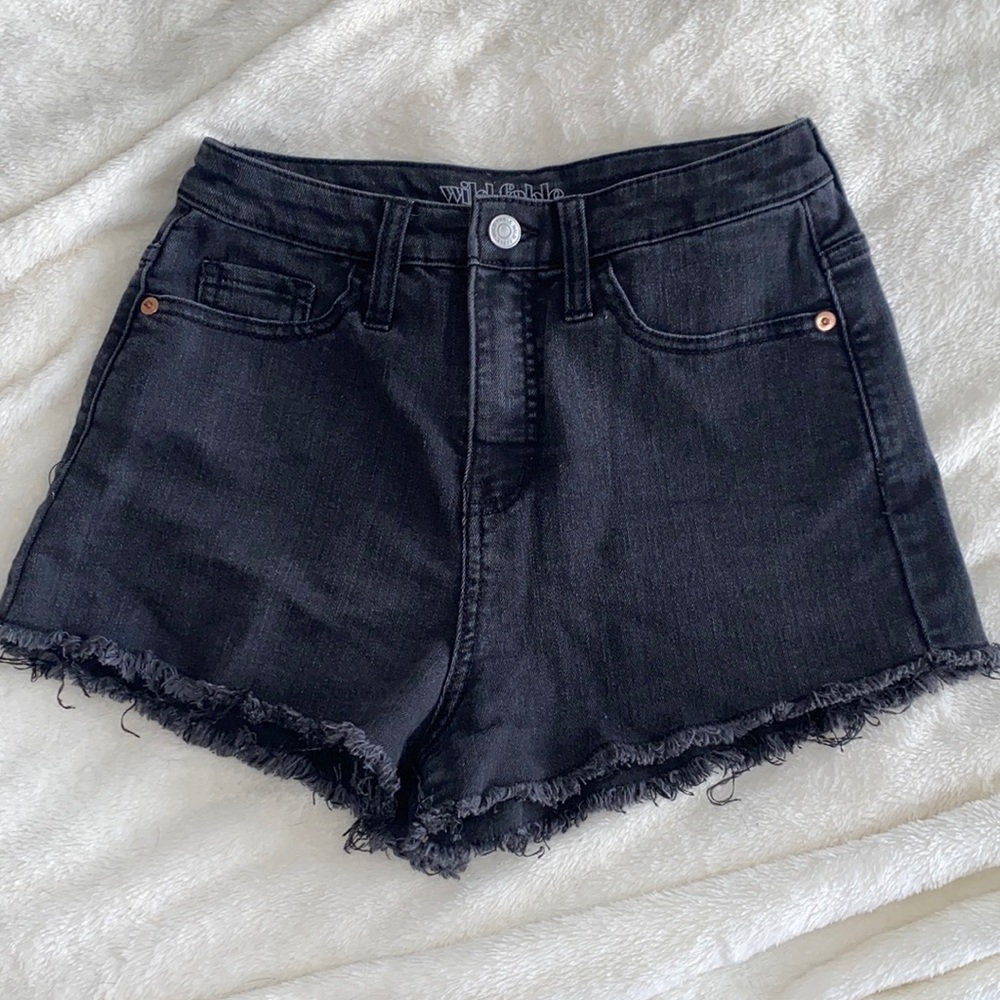 Wild Fable Target cutoff high rise faded black short denim shorts like new